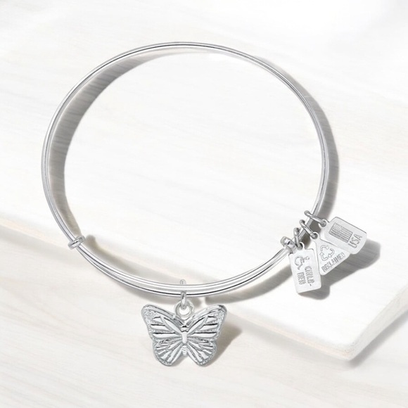 Wind and Fire Butterfly Charm Bangle - Picture 4 of 4